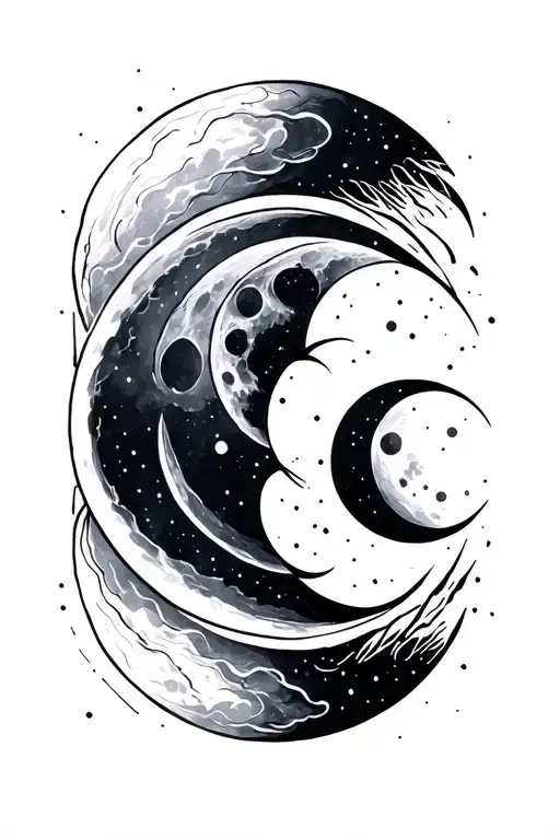 moon phases tricep tattoo tattoo design idea