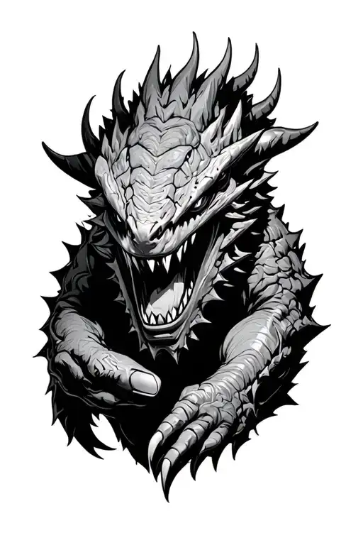 kaiju number 8 anime character hand tattoo tattoo design idea