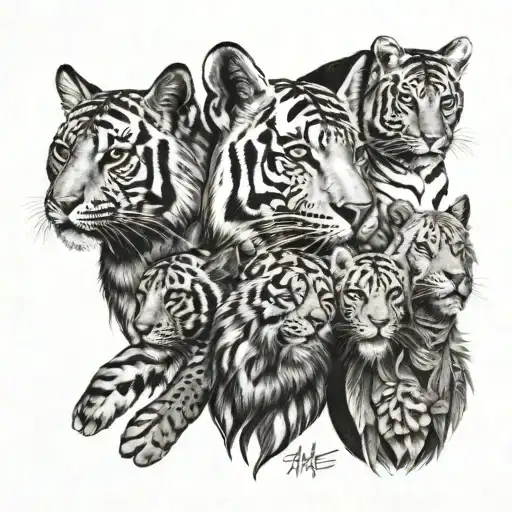 group tat with a, m, & d tattoo design idea