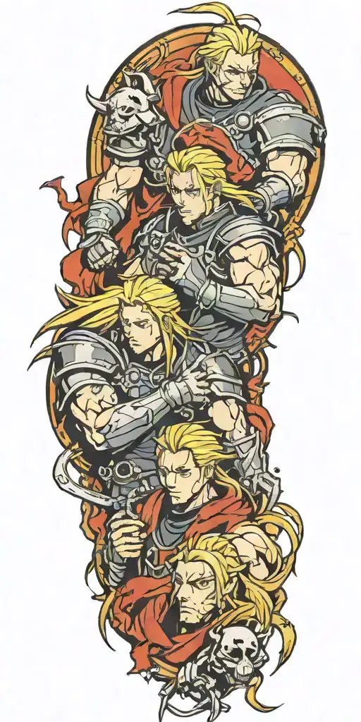 the elric brothers fullmetal alchemist tattoo design idea