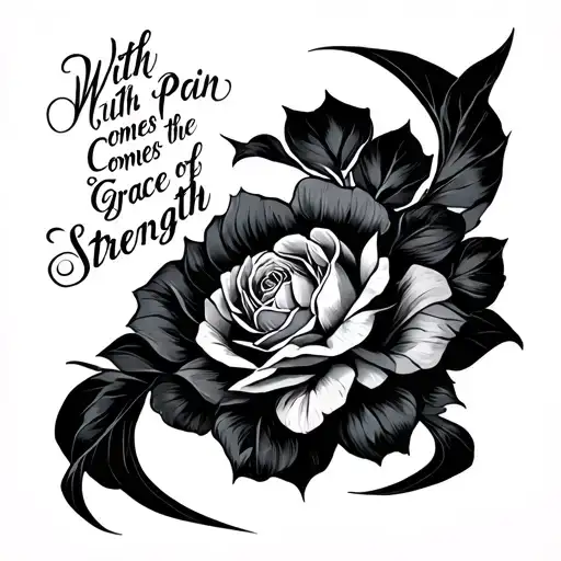 “With pain comes the Grace of  strength” tattoo design idea
