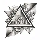 Triangle prism tattoo design idea