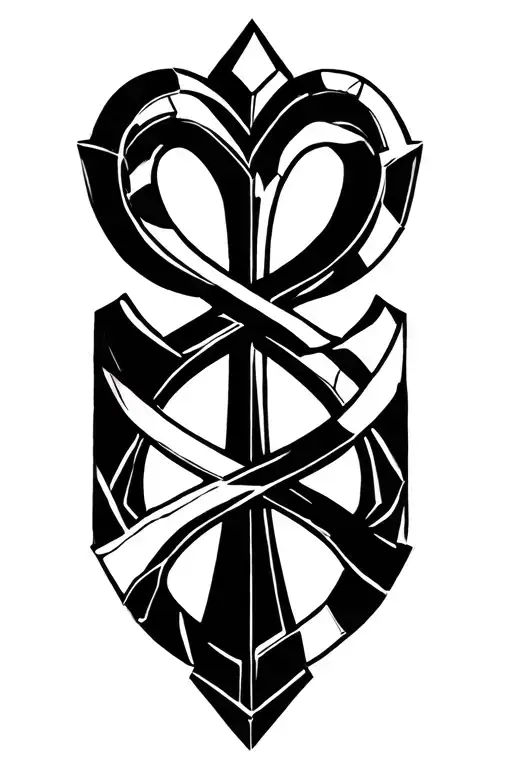Hey can you give me a tattoo containing an ankh combining it with a fragmented infinity loop, make it vampire like. tattoo design idea