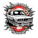 BMW E30 coupe tatoo design tattoo design idea