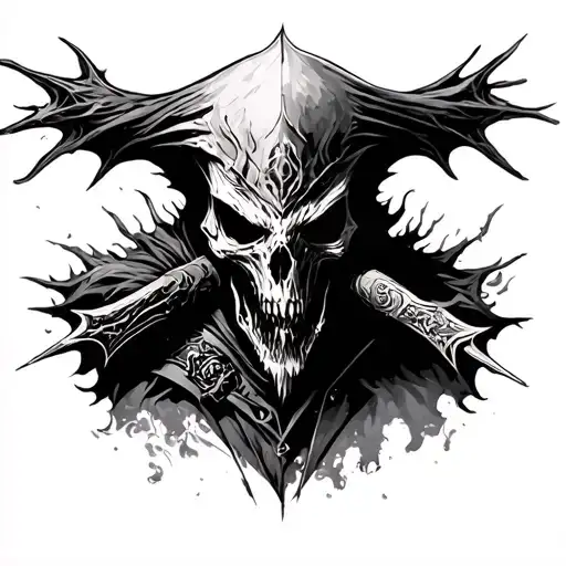 Gherman the first hunter bloodborne inspired tattoo tattoo design idea