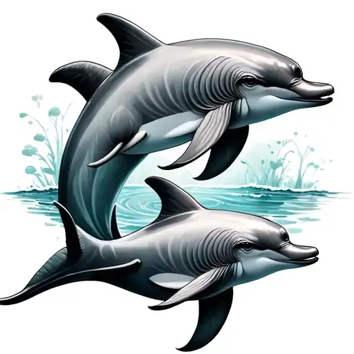 3 Dolphin tattoo design idea