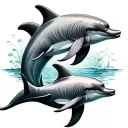 3 Dolphin tattoo design idea