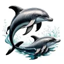 3 Dolphin tattoo design idea