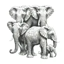3 elephants tattoo design idea