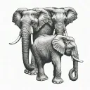3 elephants tattoo design idea