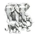 3 elephants tattoo design idea