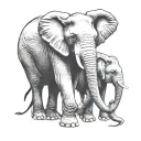 3 elephants tattoo design idea