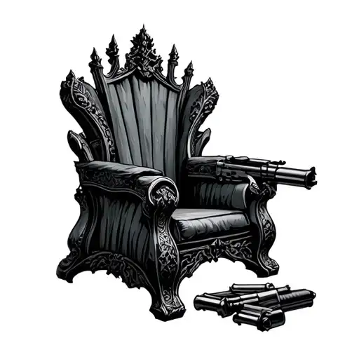 throne of guns  tattoo design idea