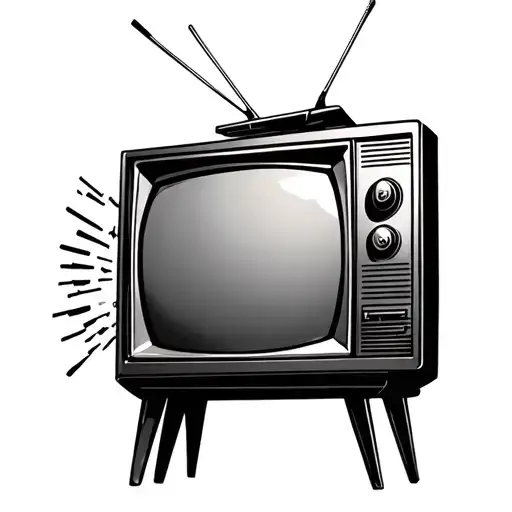The TV with Static (Channel-Switching Motif)Concept: A retro TV with static or the flicker of channels changing — a nod tattoo design idea