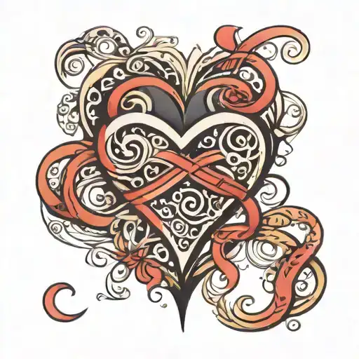 polyamory infinity heart tattoo design idea