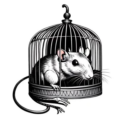 rat in a cage tattoo design idea