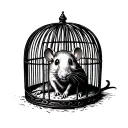 rat in a cage tattoo design idea