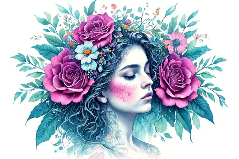 Religious Domestic violence survivor women tattoo design idea