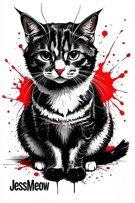 Say's "Jess_Meow" Cat sitting tattoo design idea