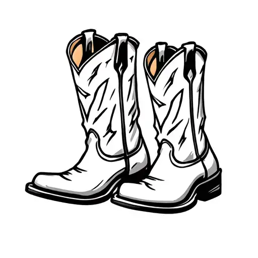pair of cowboy boots tattoo design idea