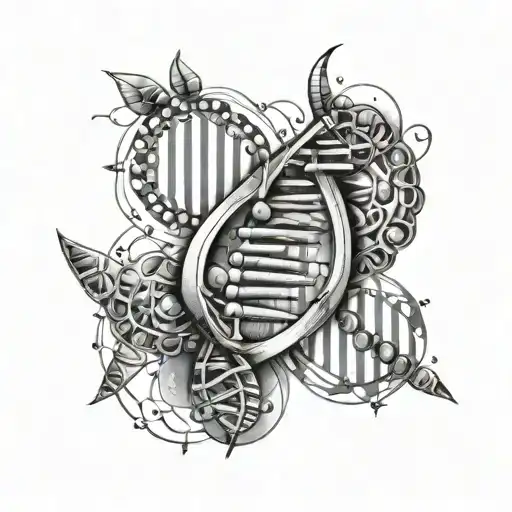 molecular biology inspired tattoo featuring DNA double helix tattoo design idea