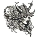 viking witch tattoo design idea