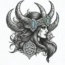 viking witch tattoo design idea