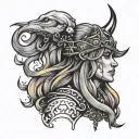 viking witch tattoo design idea