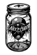 Alice In Chains jar of flies album cover but just the jar in American traditional style tattoo design idea