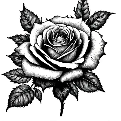 black rose tattoo design idea