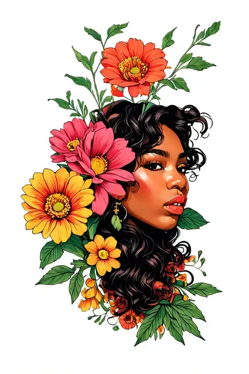 ctrl sza with flowers symbolizing tattoo design idea
