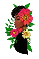 ctrl sza with flowers symbolizing tattoo design idea