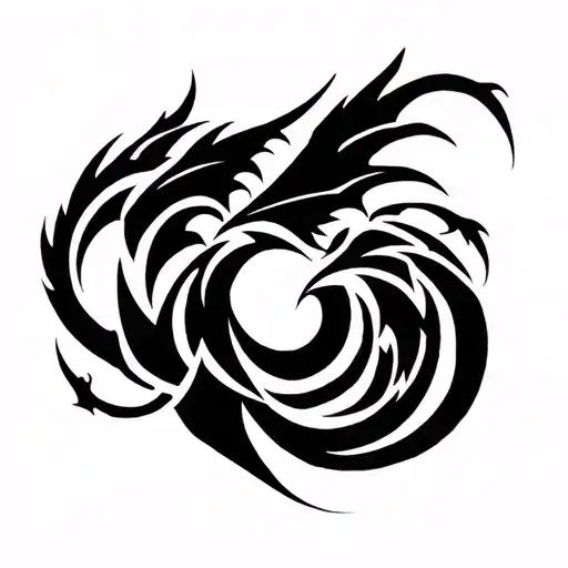 ANIME FAIRY TAIL SYMBOL MIXED WITH DRAGON tattoo design idea