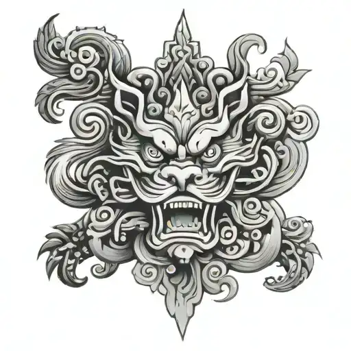 chines totem animal tattoo design idea