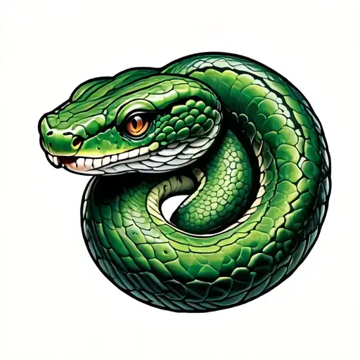 green tree python tattoo design idea