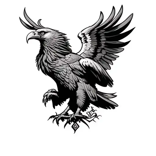 polish eagle in front tattoo design idea