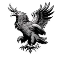 polish eagle in front tattoo design idea