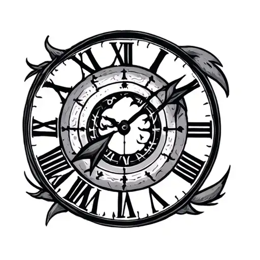 small chronos time god symbol not face symbolizing special moments in time tattoo design idea