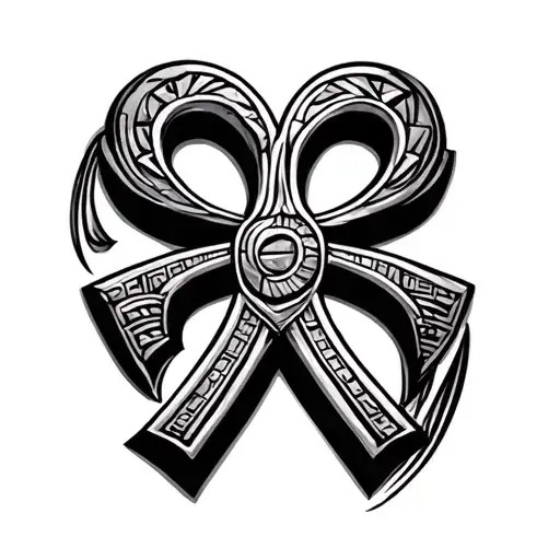 egyptian ankh cross tattoo design idea