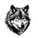 Wolf reflection  tattoo design idea