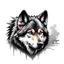 Wolf reflection  tattoo design idea