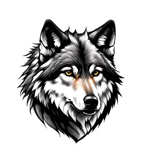 Wolf reflection  tattoo design idea