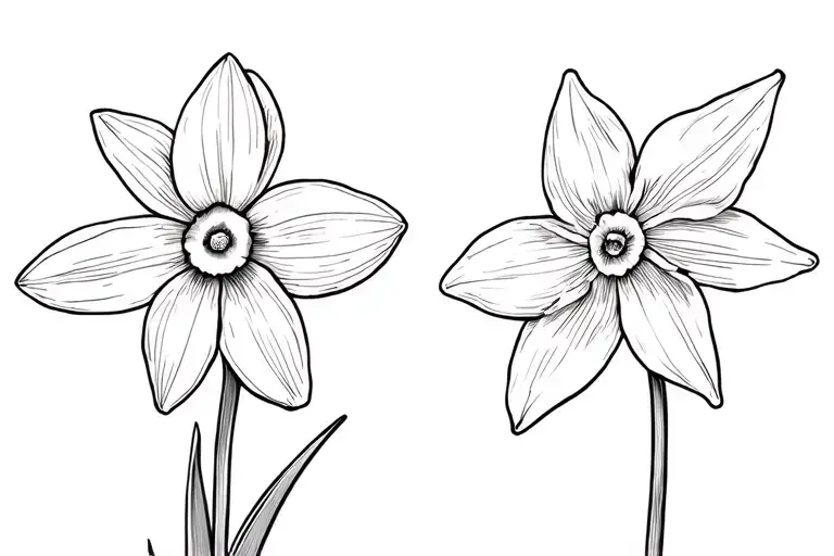 Paperwhite Narcissus & daffodil tattoo design idea