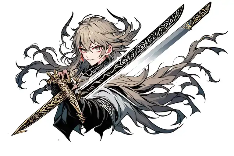 demon slayer sword tattoo design idea