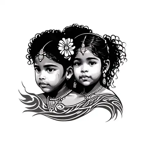 samoa, tribal 2 sons ,1 daughter tattoo design idea