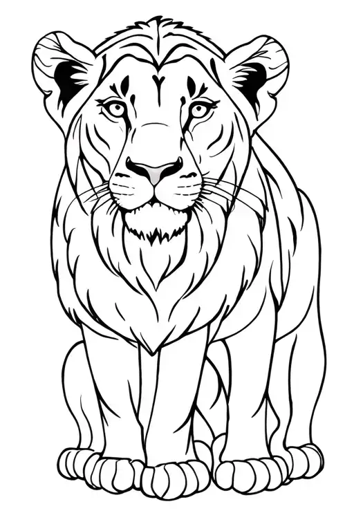 lioness 2 lion cubs tattoo design idea