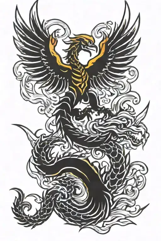 scorpion+eagle+phoenix+77 tattoo design idea