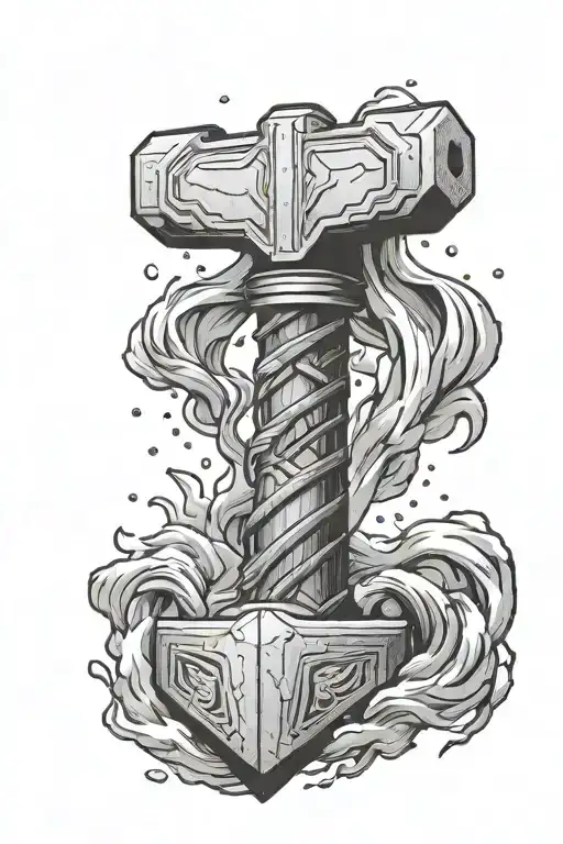thor hammer tattoo design idea
