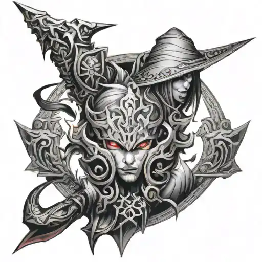 Arcane league of legends tattoo design idea