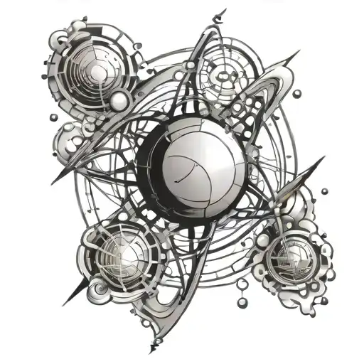 hydrogen atom tattoo design idea